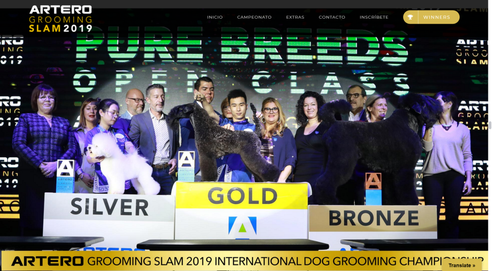 2019ARTERO世界赛纯种犬公开组领奖台