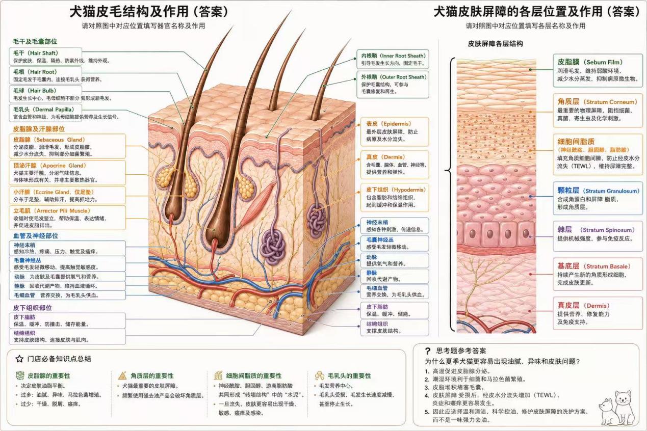 犬只皮肤结构教学挂图